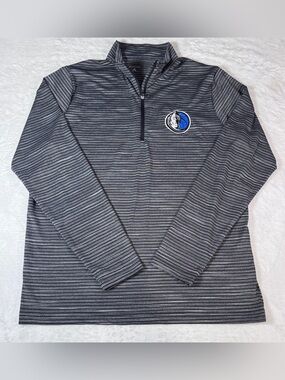 Antigua Dallas Mavericks Men’s Large 1/4 Zip Pullover Gray Striped NBA